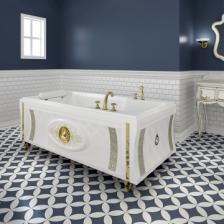 Боковая панель Radomir Русильон правая белая с золотом