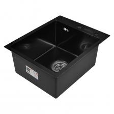 Мойка кухонная Wisent нержавеющая сталь с PVD покрытием, 40х50 см (WS34050B/WGER019B)