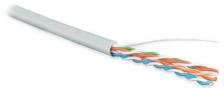 Hyperline (305 м) Кабель витая пара, неэкранированный U/UTP, категория 5e, 4 пары 24 AWG, 4х2х0,51 мм, однопроволочные жилы, LSZH, нг(А)-HF, внутренний -40°C – +75°C, серый, системная гарантия 25 лет [UUTP4R-C5E-S24-IN-LSZH-GY-305]