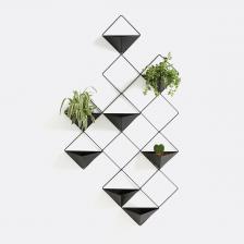 Кашпо настенное металлическое Ikebana единый размер черный