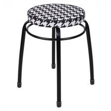 табурет круглый Haushalt 340х460мм черно-белый ткань/металл