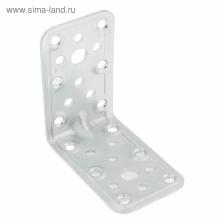 Уголок крепёжный ТУНДРА krep, усиленный 82x82x50x2 мм, оцинкованный, в упаковке 1 шт.