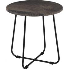 Стол журнальный BeautyStyle 14 дуб маррон/черный Mebelik (круглая столешница, X-образная опора)