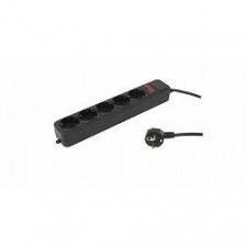 PC PET Сетевой фильтр 5м (5 розеток, EURO, EURO/RUS), черный {619895} [AP01006-5-B]