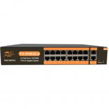 Неуправляемый экономичный коммутатор FX-POE16.2 предназначен для объединения нескольких устройств в одну локальную сеть с возможностью осуществления питания IP камер по протоколу IEEE802.3af/at. 18 портов (IEEE802.3u 100BaseTX) 16 c поддержкой PoE (IEEE802.3at) 10/100 Мбит/с до 30Вт на порт (HI POE) 2 порта UPLINK 10/100/1000 Мбит/с Суммарная мощность потребителей 240 Вт Таблица МАС адресов - 2Кб Пропускная способность 10Гбит\с Буфер обмена 4 Мб Режим 1: 1-16 порт 10/100 Base-T (PoE) до 100 метров Режим 2: 1-8 порт 10/100 Base-T (PoE) до 100 метров 9-16 порт 10 Base-T (PoE) до 250 метров Встроенный блок питания 220В Крепление на стену или 19" стойку ВНИМАНИЕ! Устройство должно быть заземлено! Для осуществления заземления с боковой стороны устройства предусмотрен разъем, в который необходимо вкручивать винт с кабелем. Работа изделия без заземления может привести к отказу в гарантийном обслуживание в сервисном центре.