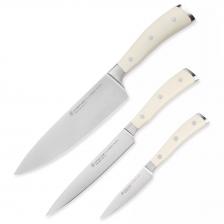 Набор кухонных ножей Wuesthof Ikon Cream White Поварская тройка