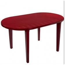 СТОЛ ПЛАСТ. ОВАЛЬНЫЙ 140*80*71 СМ (ВИШНЕВЫЙ) "СТАНДАРТ ПЛАСТИК"