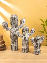 Сувенирный набор «Кактусы», h=40 см, h=30, h=20 см, дерево, чёрно-белый