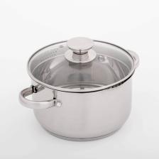 Кастрюля Magistro klimena, 3.5 л, AISI - 201, крышка-дуршлаг, носик для слива, капсульное дно, индукция, нержавеющая сталь