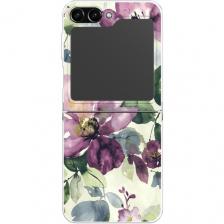 Чехол на Samsung Galaxy Z Flip 5 / Самсунг Галакси Зет Флип 5 с принтом Сиреневые цветы-акварель