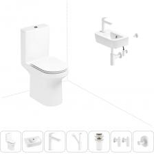 Комплексное предложение по специальной цене, включающее все необходимое для обустройства санузла или ванной комнаты.Готовое решение для туалетной комнатыЭлегантный вид напольного унитаза позволяет гармонично вписаться в интерьер современного санузла или ванной комнаты, наполняя его атмосферой роскоши и уюта.Санитарный фарфор Lavinia Boho имеет более твердую и гладкую поверхность, нежели сантехнический фаянс.Система антивсплеск увеличивает гигиеничность использования изделия и делает уборку более быстрой и простой.Компактная подвесная раковина Lavinia Boho One оптимально подходит для небольших ванных комнат или гостевых санузлов.Дизайнерская сантехника изготовлена в едином стиле: изделия прекрасно дополняют друг друга и формируют органичный тандем с элегантными аксессуарами.Внимание! Данная модель с левым – L-разворотом. Пожалуйста, убедитесь в правильности выбора нужной стороны.