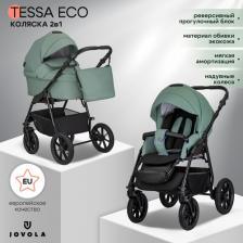 Детская универсальная коляска 2 в 1 Jovola Tessa Eco, всесезонная с реверсивным блоком, 01 шалфей кожа
