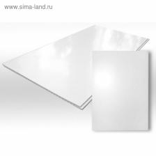 Стеновая панель ПВХ, 3000x250 мм, цвет белый глянец