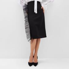 Юбка миди женская MINAKU: PartyDress, чёрная, размер 48