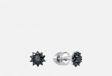 Серьги золотые Черный бриллиант 2 шт VESNA JEWELRY