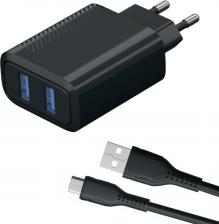 Зарядное устройство NT-5 с кабелем microUSB Black