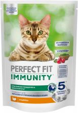 Сухой корм для взрослых кошке Perfect Fit Иммунитет индейка с добавлением спирулины и клюквы 580г