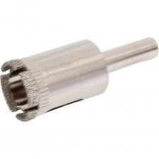 Сверло алмазное предназначено для сверления стекла, кафеля, керамической плитки, изделий из керамики и гранита 1-3 категории жесткости. Сверла не имеют направляющее сверло. Не предназначены для работы в ударном режиме и без охлаждения водой. Необходимо ограничивать скорость подачи и частоту оборотов во избежание перегрева коронки. Для работы лучше всего использовать аккумуляторную дрель или шуруповерт, имеющий высокий крутящий момент в сочетании с невысокими оборотами. Внимание, изображение товара может отличаться от реального! Верные параметры указаны в технических характеристиках товара.