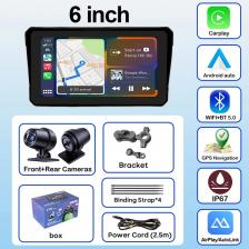 6,25-дюймовый мотоциклетный навигационный смарт-экран, беспроводной Apple Carplay, портативный водонепроницаемый дисплей, AndroidAuto, GPS-экран, PND-плеер