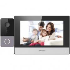 Комплект домофона Hikvision DS-KIS603-P(C), серебристый