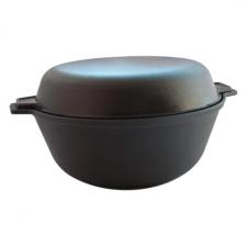 Казан Камская посуда с чугунной крышкой-сковородой и дужкой, 3 л (к33)