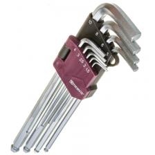 Набор ключей торцевых шестигранных удлиненных с шаром Thorvik HKLB9S 053087, H1.5-H10, 9 предметов