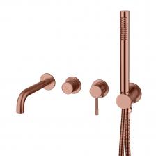 Встраиваемый смеситель для душа и ванны Boheme Uno 464-3-CB С ВНУТРЕННЕЙ ЧАСТЬ, copper brushed