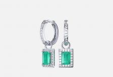 Серьги серебряные С фианитом и горным хрусталем 2 шт POKROVSKY