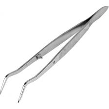 Пинцет Rexant изогнутый, узкий, с фиксатором, рифленый, 160 мм (12-0358)