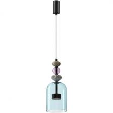 Каскадный подвесной светильник Odeon Light Palleta 5046/12L черный/голубой/металл/стекло/керамика LED 12W 4000К 1400Лм