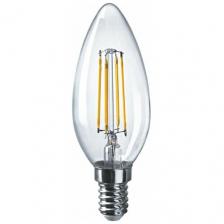 Лампа светодиодная филаментная 80 895 OLL-F-C35-10-230-4K-E14 10Вт свеча прозрачная 4000К нейтр. бел. E14 1000лм 220-240В онлайт 80895