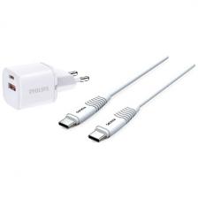 Сетевое зарядное устройство Philips PD33W + кабель USB C - USB C, белый (DLP2561DW/97)