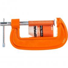 Струбцина ЕРМАК G-тип 3" 668-023 имеет прочный корпус. Он не подвержен деформациям, поэтому максимально передает усилие на сжатие. Окрашенная поверхность исключает появление коррозии. Винт оснащен широкой резьбой, которая также выдерживает нагрузку.