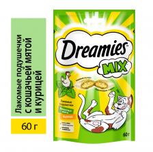 Лакомство для кошек Dreamies Mix с курицей и кошачьей мятой 60г