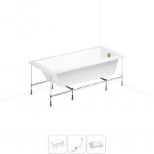 СОВЕРШЕНСТВО И ПРАКТИЧНОСТЬ В КАЖДОЙ ДЕТАЛИ Прямоугольная акриловая ванна Catani производится с лево- или правосторонним разворотом в размерах 160 и 170 см по длине, имеет увеличенную ширину – 80 см. Тонкие линии лицевой и торцевой стенок визуально облегчают конструкцию, а широкий бортик вдоль стенки позволяет разместить предметы гигиены или же установить встраиваемый смеситель. Глубина изделия отлично подходит для купания детей, принятия ванны и душа взрослыми, а объема прямоугольной ванны достаточно для погружения в теплую воду и полноценного отдыха после напряженного дня или активной тренировки. АКРИЛОВОЕ СТЕКЛО И ЭКОЛОГИЧЕСКИ ЧИСТЫЕ МАТЕРИАЛЫ Технология изготовления акриловых ванн Lavinia Boho основана на использовании высокопрочного 4 мм цельного листа полиметилметакрилата (ПММА), который изготавливают на абсолютно ровной зеркальной поверхности и нагревают до температуры 170 °С. Далее эластичный лист помещают в вакуум-формовочное оборудование и под большим давлением заполняют матрицу будущей ванны: без образования пузырьков, пустот, искривлений или трещин. Для придания ударной вязкости и максимальной прочности конструкции по всему основанию купели закладывается усиленная плита ДСтП, а внешняя сторона ванны покрывается смесью полимера с отвердителем и ровингом. После отверждения при температуре 80-90 °С в ванне высверливают отверстия для слива-перелива. Каждое изделие проходит многоступенчатую проверку качества на геометрию и надежность. ВИДИМЫЕ ПРЕИМУЩЕСТВА ВАНН ИЗ 100% ЛИТЬЕВОГО АКРИЛА Ванны изготовлены из однородного литьевого акрила и не подвержены истиранию, выцветанию и воздействию ультрафиолета, что позволяет сохранять равномерный глянцевый блеск на протяжении всего срока службы. Потрясающая гладкая поверхность с прочными стенками демонстрирует высокую стойкость к царапинам, жесткой воде и не боится чистящих химических средств. Благодаря отсутствию швов за изделием легко ухаживать: поверхность достаточно протереть влажной тканью с мягким моющим средством, затем смыть теплой водой. При наполнении ванны горячей водой она отлично сохраняет форму и не деформируется, стабильно выдерживает нагрузку до 500 кг. ПРОЧНЫЙ КАРКАС ИЗ СТАЛИ Ванна монтируется на усиленный стальной каркас с повышенной стойкостью к коррозии и повреждениям. Для максимальной устойчивости чаша стабилизируется креплениями к стене. Конструкция надежно фиксирует ванну и равномерно распределяет динамическую нагрузку до 500 кг. Регулировка опор по высоте нивелирует незначительные перепады уровня пола на различных поверхностях. КОМПАКТНЫЙ СИФОН С ПОВЫШЕННОЙ ФУНКЦИОНАЛЬНОСТЬЮ Автоматический слив-перелив Useful Extras от Wellsee с донным клапаном click-clack и съемной накладкой на перелив изготовлен из полипропилена повышенной прочности и высокой термической устойчивости. Накладка на перелив и крышка донного клапана выполнены из латуни и не подвержены коррозии. Благодаря системе click-clack управлять наполнением ванны или оттоком воды просто и удобно: всего лишь одно нажатие на крышку донного клапана рукой или ногой. Внутренние стенки конструкции с антибактериальным покрытием Protect’IN устойчивы к оседанию водопроводных примесей, что снижает вероятность образования засоров. Самоочищающаяся форма и изгибы сифона-автомата препятствуют скоплению грязи внутри обвязки и поддерживают высокую пропускную способность — 50 л/мин. Функция верхней очистки позволяет с легкостью устранять возможные засоры, а усовершенствованный плоский гидрозатвор служит барьером для неприятных канализационных газов и занимает минимум места под ванной. ПОДГОЛОВНИК НА САМОКЛЕЯЩЕЙСЯ ЛЕНТЕ Гелевый подголовник на ванну от Wellsee — функциональное дополнение для любителей глубокой релаксации. Благодаря волнообразной форме и высокой эластичности подушка мгновенно адаптируется к изгибам тела, равномерно распределяет нагрузку в шейно-воротниковой зоне и создает идеальные условия для отдыха. Подголовник из вспененного полиуретана с гелевой структурой гипоаллергенен и безопасен для здоровья человека. Поверхность изделия не впитывает влагу и запахи, что гарантирует высокий уровень гигиены и изн