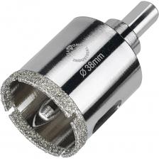 Алмазная коронка по керамограниту и керамике Коронка алмазная по керамограниту и керамике с центрирующим сверлом 38 мм Diamond Industrial DIDCSC038