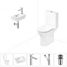 Комплексное предложение по специальной цене, включающее все необходимое для обустройства санузла или ванной комнаты.Готовое решение для туалетной комнатыЭлегантный вид напольного унитаза позволяет гармонично вписаться в интерьер современного санузла или ванной комнаты, наполняя его атмосферой роскоши и уюта.Санитарный фарфор Lavinia Boho имеет более твердую и гладкую поверхность, нежели сантехнический фаянс.Система антивсплеск увеличивает гигиеничность использования изделия и делает уборку более быстрой и простой.Компактная подвесная раковина Lavinia Boho One оптимально подходит для небольших ванных комнат или гостевых санузлов.Дизайнерская сантехника изготовлена в едином стиле: изделия прекрасно дополняют друг друга и формируют органичный тандем с элегантными аксессуарами.Внимание! Данная модель с правым – R-разворотом. Пожалуйста, убедитесь в правильности выбора нужной стороны.