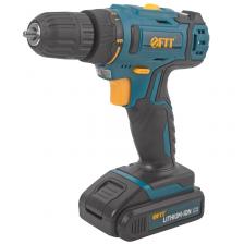 Дрель-шуруповерт Fit 80187, аккумуляторная, 14.4 В, 0-400/1450 об/мин, 23 Нм, 1 (Li-Ion) 1.3 Ач, 1.5 ч, резиновые накладки