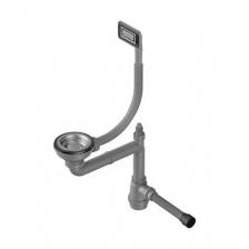 Сифон для кухонной мойки Omoikiri с универсальным прямоугольным переливом нержавеющая сталь