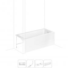 Прямоугольная акриловая ванна Element производится в размере 170 см по длине и имеет увеличенную ширину – 80 см, что вместе с расширением чаши за счет тонких бортиков позволяет комфортно принимать ванну или душ людям высокого роста и разного телосложения. Удобная пологая спинка ванны позволяет расположиться максимально комфортно. Основа ванн из литьевого акрила — жесткий 4 мм лист полиметилметакрилата (ПММА), который помещают в вакуум-формовочное оборудование и под большим давлением заполняют матрицу будущей ванны. Для максимальной прочности конструкции по всему основанию купели закладывается усиленная плита ДСтП, а внешняя сторона покрывается смесью полимера с отвердителем и ровингом. После отверждения в ванне высверливают отверстия для слива-перелива. Сифон-автомат Useful Extras от Wellsee изготовлен из полипропилена высокой термической стойкости и прочности, неуязвим к воздействию агрессивных химических средств. Самоочищающаяся форма и изгибы сифона препятствуют скоплению грязи внутри обвязки и поддерживают высокую пропускную способность — 50 л/мин. Конструкция ванны предполагает установку на поперечные ножки или усиленный металлический каркас с максимальной нагрузкой до 500 кг и предусматривает дополнительную фиксацию к стене. Наличие регулировок на каждой ножке и распорках обеспечивает удобство установки на различных поверхностях.