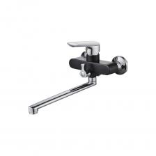 Смеситель для ванны ECONOCE серия 280 черный (EC0282BL) - это стильный и функциональный аксессуар для ванной комнаты. Он оснащен длинным поворотным L-изливом, который обеспечивает удобство использования. Смеситель изготовлен из прочного материала - цинка, и имеет тип литья в песчаную форму. Он представлен в элегантном черном цвете с элементами из хрома, что придает ему современный и стильный вид. Крепление смесителя осуществляется с помощью эксцентриков. Запорный механизм картриджа D35-A обеспечивает надежность и долговечность работы смесителя. Рукоятка имеет угол поворота в вертикальной плоскости 25° и в горизонтальной плоскости 50°, что позволяет легко регулировать температуру и напор воды. Наличие аэратора позволит снизить расход воды, не теряя мощности подаваемого напора. В комплекте со смесителем поставляется пластиковая душевая лейка и нержавеющий стальной душевой шланг. Это обеспечивает удобство использования и возможность принимать душ.