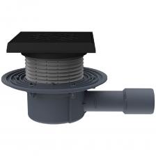 Трап с горизонтальным выпуском DN 40/50, с корпусом из полипропилена, надставным элементом из полипропилена с подрамником из чугуна, с сифоном Primus blue.