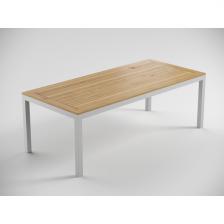 Кухонный стол Gardenini Premium Bella (Алюминий, Тик/Белый, Светлое дерево) TPBLL.020022.T1