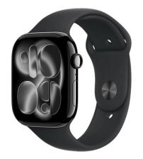Apple Watch Series 11 GPS 46mm Aluminium Case with Jet Black/Black Sport Band S/M (MEUW4)
