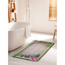 Коврик для ванной противоскользящий на пол 60х100 см станет ярким акцентом для создания домашнего уюта в интерьере вашей ванной комнаты. Большой половик для ванной, душевой и туалета выполнен из мягкого и приятного материала велсофт (100% полиэстер) с тонкой прослойкой из поролона. Велсофт- мягкий ворс, который обеспечивает комфортное прикосновение при хождении босиком. Основание изделия изготовлено из нетканого материала с антискользящим покрытием, что предотвращает его скольжение по плитке и кафелю. Края прямоугольного коврика надежно обработаны, не распушатся (не деформируются) во время эксплуатации. Быстро высыхает и не теряет своих свойств при длительном контакте с влагой. Универсальное изделие подходит для использования в бассейне, сауне, спальне в качестве прикроватного коврика и как коврик для детей. Аксессуар для ванной мгновенно впитывает влагу, быстро сохнет и не линяет. Уход: стирать при температуре 30-40 градусов, выбирая деликатный режим стирки и отжим не более 800 оборотов. НЕ ОТБЕЛИВАТЬ! Декоративная защитная подстилка с фотопринтом подходит для дома и дачи, хороший подарок маме, бабушке, папе, дедушке на День рождения, юбилей и новоселье. В комплект к коврику вы можете подобрать шторку для ванной и корзинку для белья под брендом JoyArty. Яркость рисунка может отличаться от изображения на сайте. Допустимо отклонение в размерах +- 2 см.