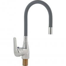 Смеситель для кухни ARCO DA VELLA 40 мм, ручка боковая, с гайкой, гибкий излив серый А47(1)34GR 14223