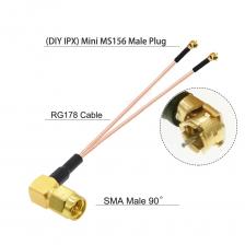 BEVOTOP RP-SMA / SMA Female to 2x Mini MS156 Male Plug SMA to DIY Разветвительный кабель RG178 Косичка WIFI Удлинительная перемычка антенны