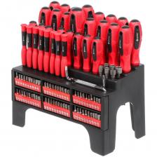 Набор отверток 100 предметов Bartex с насадками – универсальное решение для дома и дачи, сочетающее надежность и функциональность. Такой комплект станет незаменимым помощником при любых ремонтных и монтажных работах. Благодаря широкому ассортименту насадок, магнитным свойствам и прочной конструкции, инструмент обеспечивает точность и удобство при работе с различными видами крепежа. Яркий красный цвет добавляет стильный акцент, а эргономичная форма ручек гарантирует комфорт даже при длительном использовании. Комплект отверток Bartex с насадками поможет быстро и качественно справляться с ремонтом мебели, сборкой конструкций, обслуживанием техники, монтажом электрики и множеством других задач. Благодаря продуманной комплектации, инструмент экономит время и силы, позволяя легко находить нужную насадку для любой работы. Прочные материалы гарантируют долгий срок службы, а магнитные свойства делают процесс работы более быстрым и аккуратным. Такой набор станет отличным выбором для тех, кто ценит удобство, надежность и профессиональный подход к любым домашним задачам. Покупка набора отверток Bartex – это выгода, заключающаяся в универсальности и экономии: один комплект решает множество задач, избавляя от необходимости приобретать отдельные инструменты. Надежность бренда и качество исполнения обеспечивают уверенность в результате. Идеальное решение для тех, кто стремится к порядку и эффективности в домашнем хозяйстве.