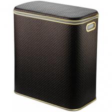 Корзина для белья Geralis PCG-M PUNTO шоколад, кант золото, малая