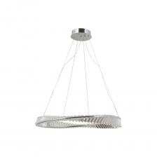 Подвесная люстра Asti в современном стиле. Металлический каркас дополнен вставками из прозрачного хрусталя, которые создают изумительную игру света при освещении. Стильный дизайн люстры дополнит любой современный интерьер. С площадью освещения 18 кв. м люстра станет идеальным выбором для больших комнат, а также для обеденной зоны или зала. В качестве источника света используется LED лента мощностью 72 Вт. При необходимости высоту люстры можно отрегулировать с помощью подвесной цепи.